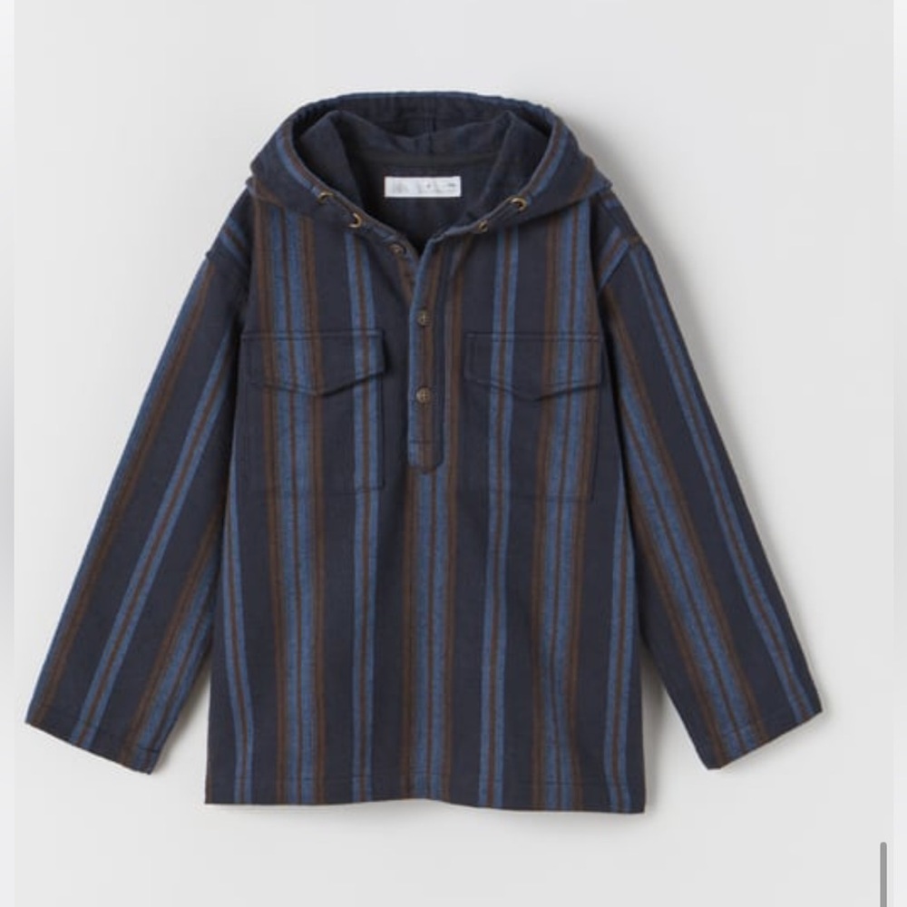 Zara Boy’s Blue Striped Shirt Sweater size 10